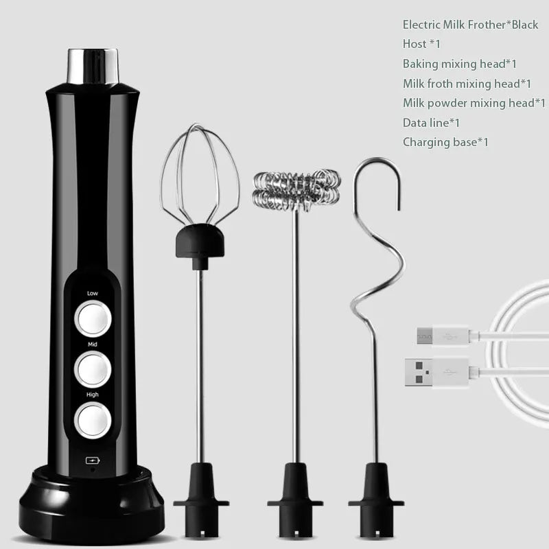 Rechargeable Electric Milk Frother & Whisk