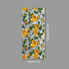 Floral stained glass window film featuring yellow roses and green leaves on a gray background