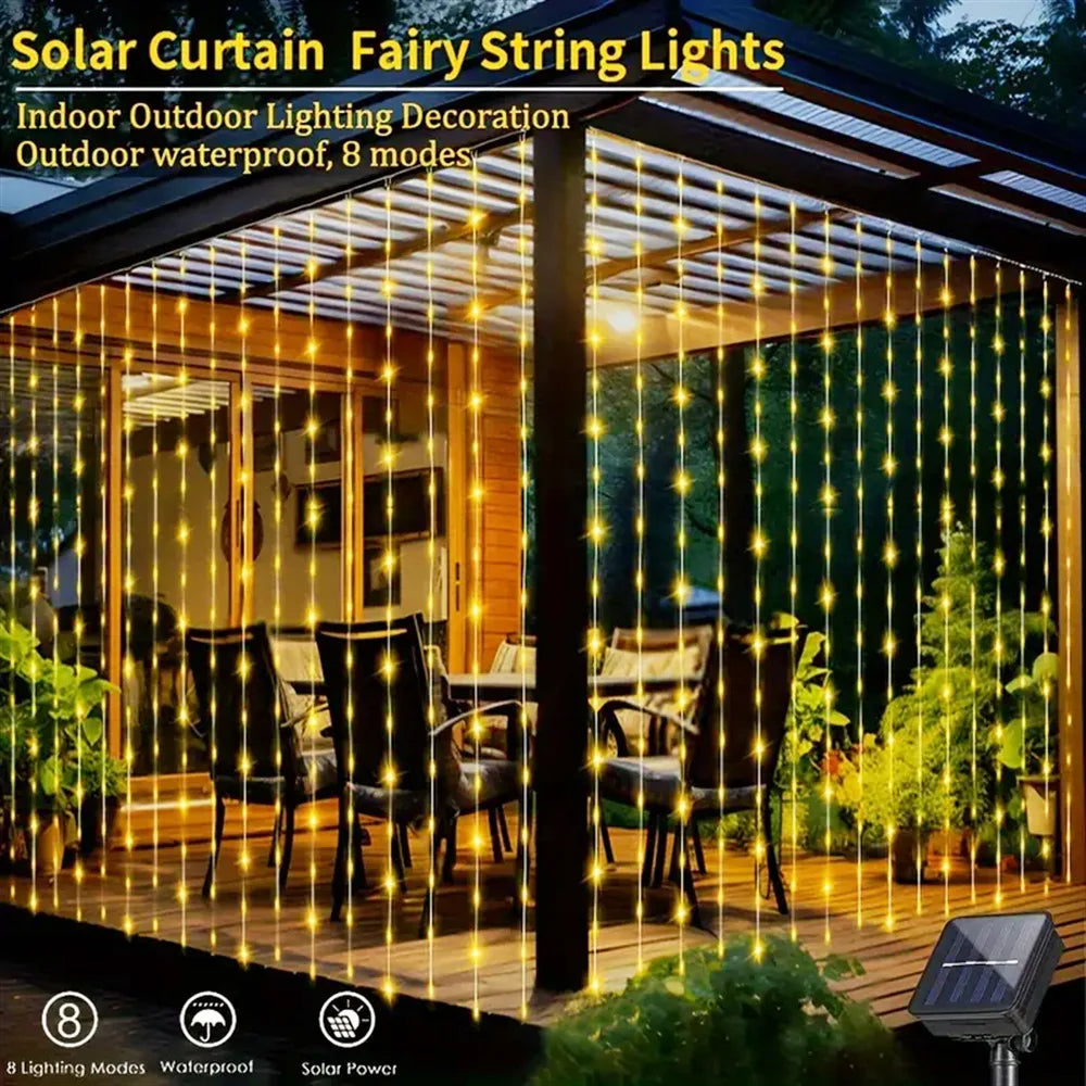 Solar LED Kupferdraht Vorhanglichter