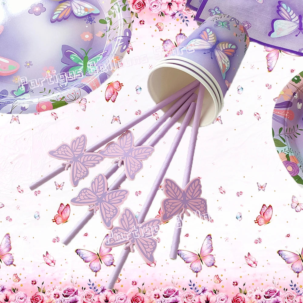 Watercolor Butterfly Party Tablecloth
