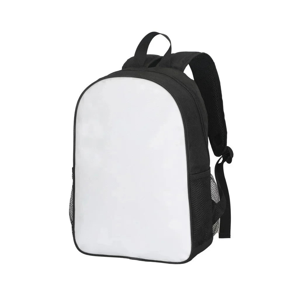 A black backpack set for kids featuring a main bag and a separate crossbody bag.