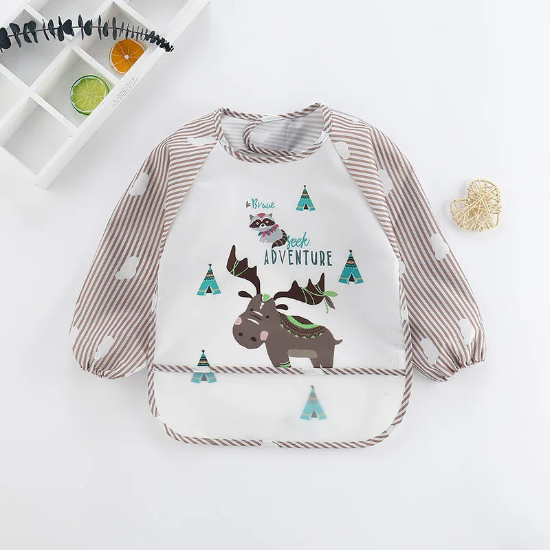 Waterproof Long-Sleeve Baby Feeding Smock