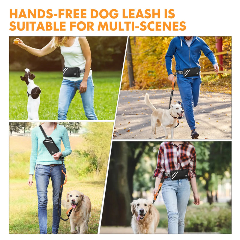 Hands-Free Dog Leash with Zipper Pouch