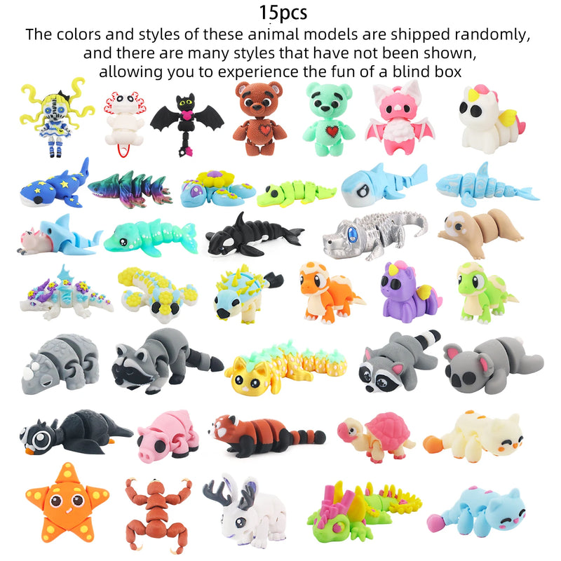 Mini 3D-Printed Animal Figurine Collection