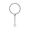 Heart Charm Cuban Link Necklace in Stainless Steel