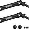 A set of heavy-duty steel CVD drive shafts for 1/10 RC trucks, black in color.