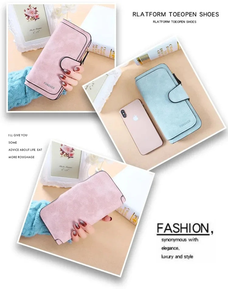 Highland Cow Print Zip-Around Wallet with Card Holder