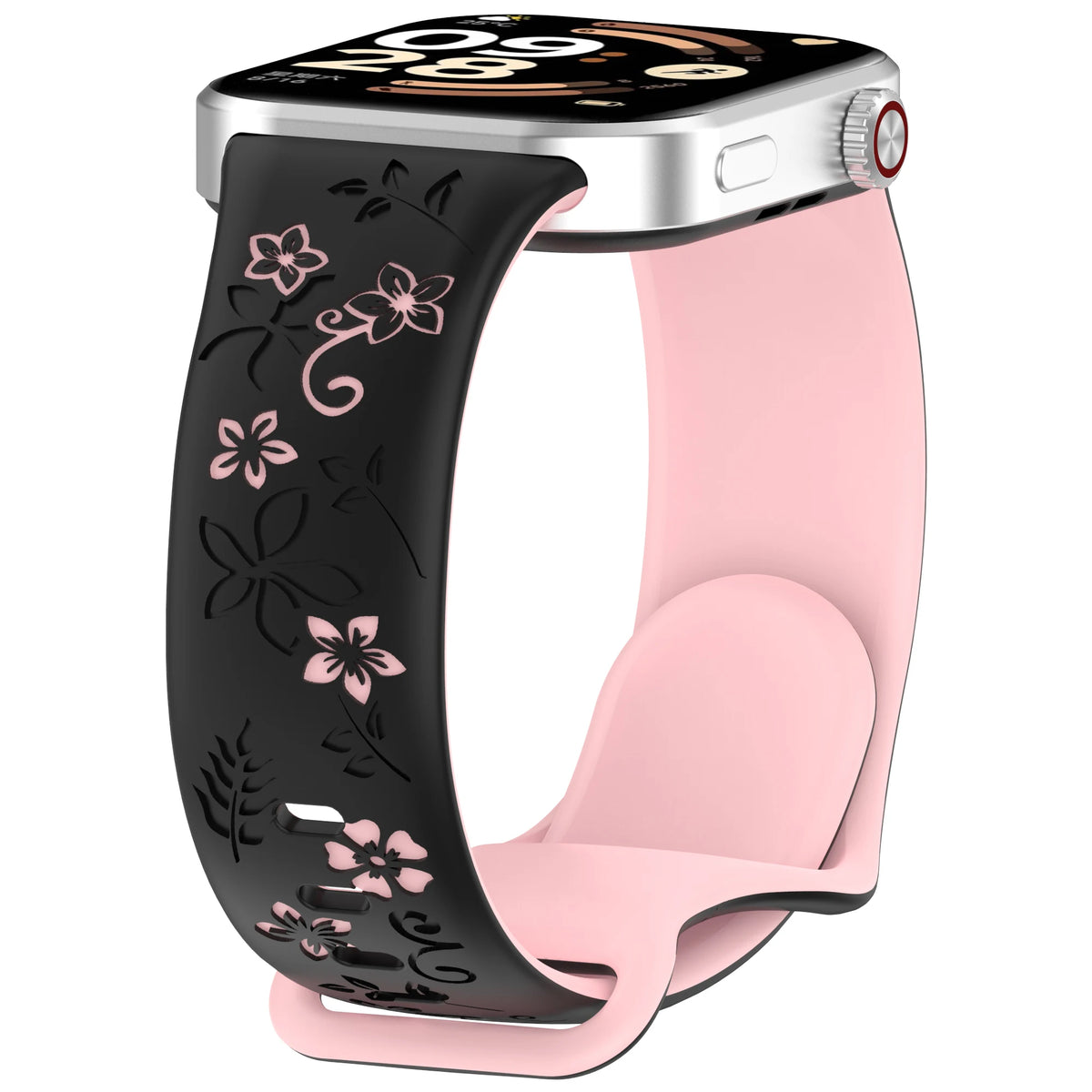 Two-Tone Floral Silicone Watch Strap for Redmi Smartwatches
