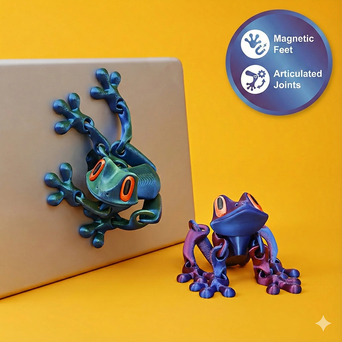 Magnetic Articulated Frog Fidget Toy – 3D Printed Desk Decor