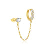 Aretes de Plata de Ley 925 con CZ y Borla de Cadena