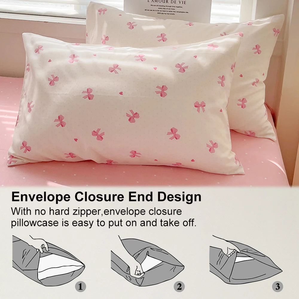 Envelope Closure End Design pillowcase showing how to easily put on and take off the pillow