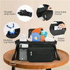 Universal Stroller Organizer with Insulated Cup Holders and Detachable Phone Bag