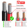 A comparison chart showing features of tinned copper and pure copper cladded aluminum wires for a solar panel to battery pack