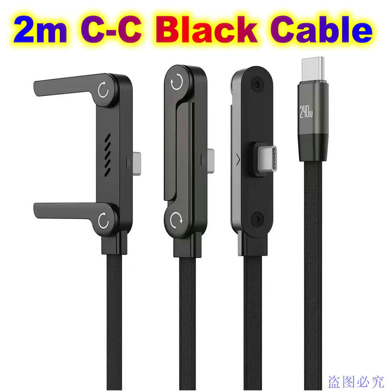 Flat USB-C Fast-Charging Cable with Foldable Phone Stand
