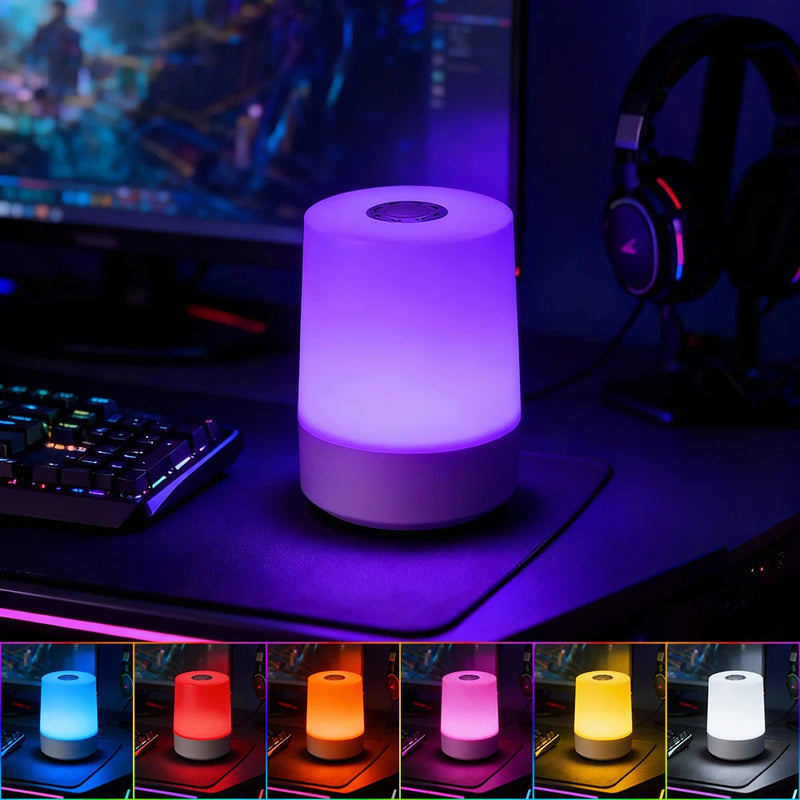 Modern LED Cylinder Night Light with Remote Control