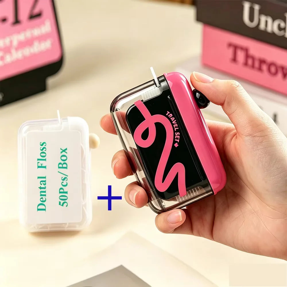 Pop-Up Dental Floss Dispenser with Refillable Storage Case