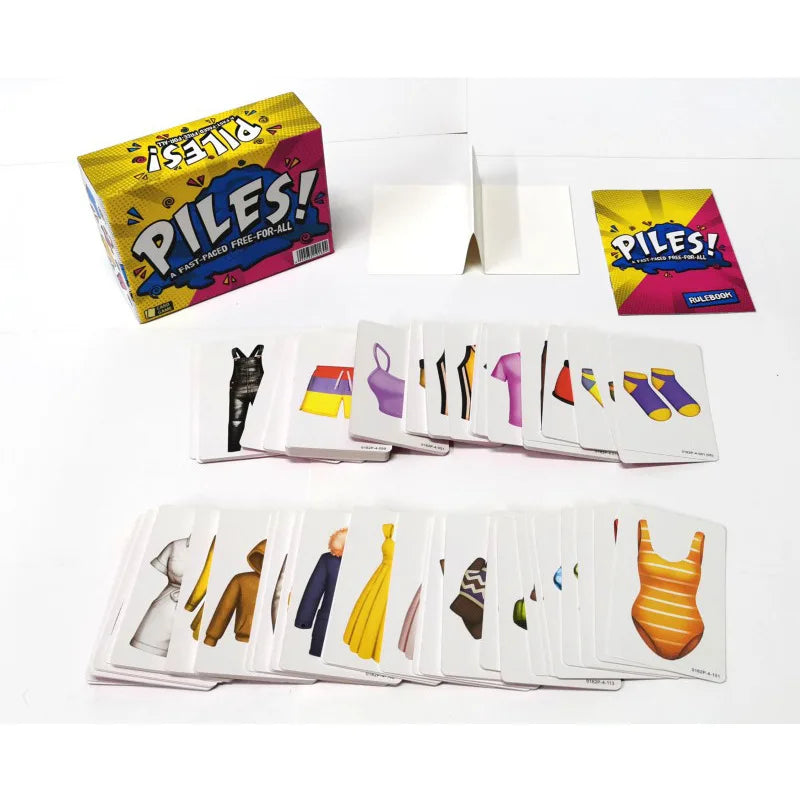 A box of piles novelty folding clothes poker cards for a family game night