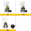 Two LED fog light bulbs, H8 and H10 types, shown with their respective mounting bases.