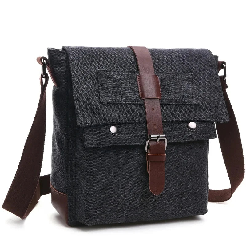 Vintage Canvas Messenger Bag for Men – Retro Crossbody Shoulder Bag