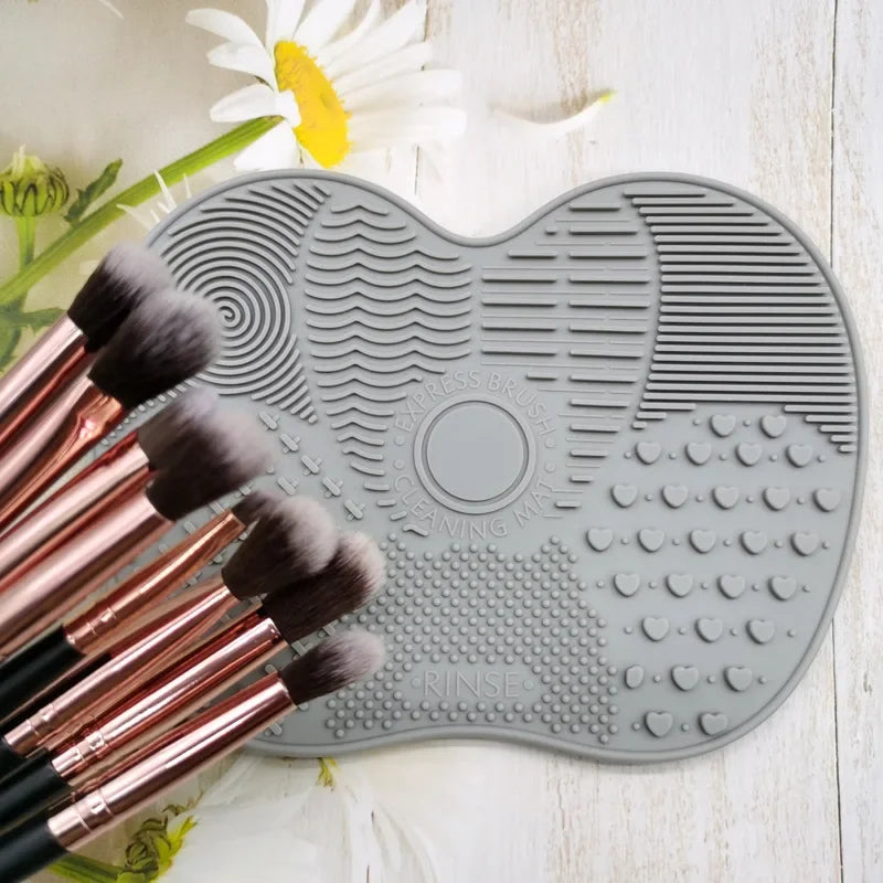 Silicone Makeup Brush Cleaning Mat with Textured Surface