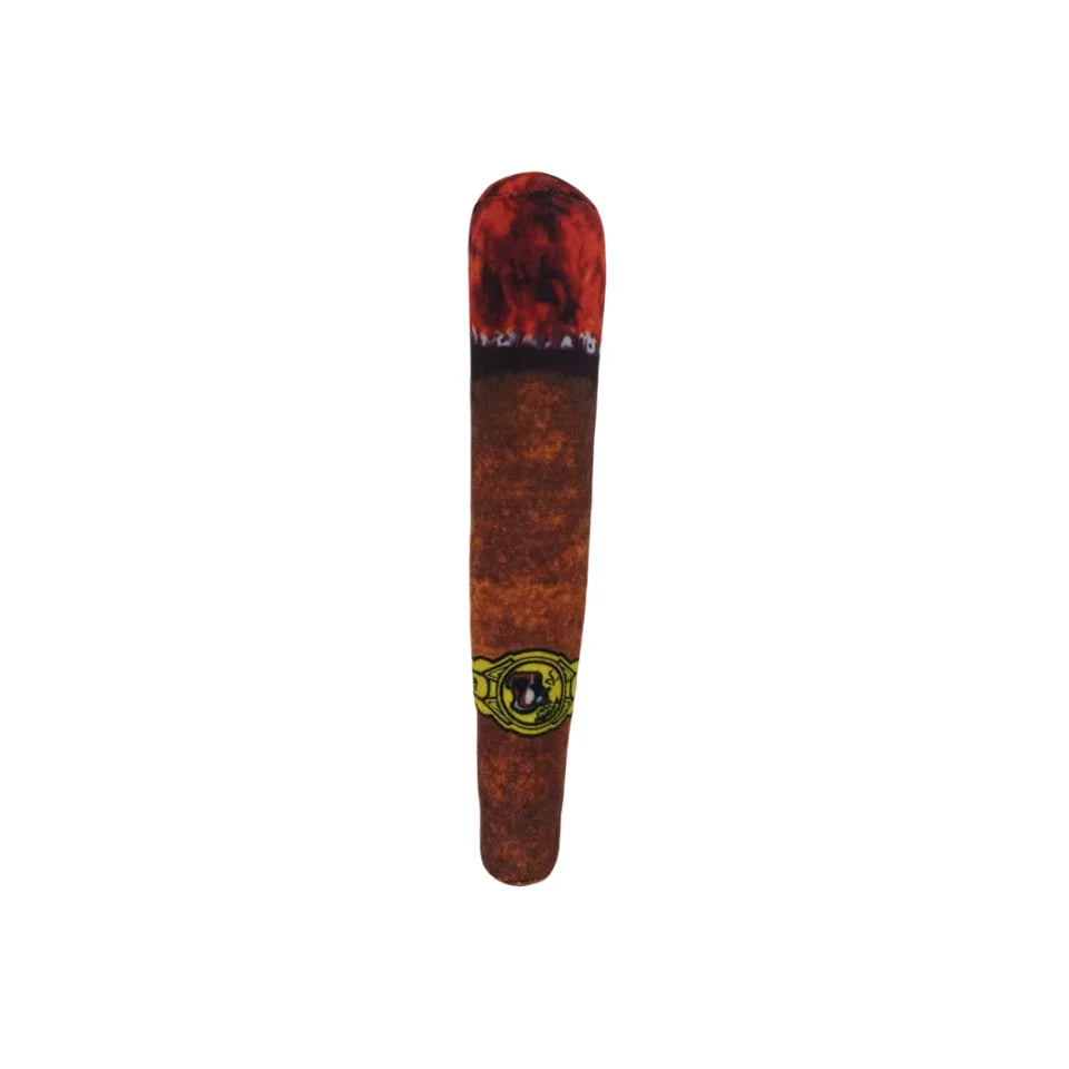 Squeaky Cigar-Shaped Plush Dog Toy
