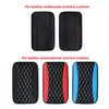 Four versions of PU leather armrest cushions are shown: embossed black, embroidered black and red, and embroidered black and 