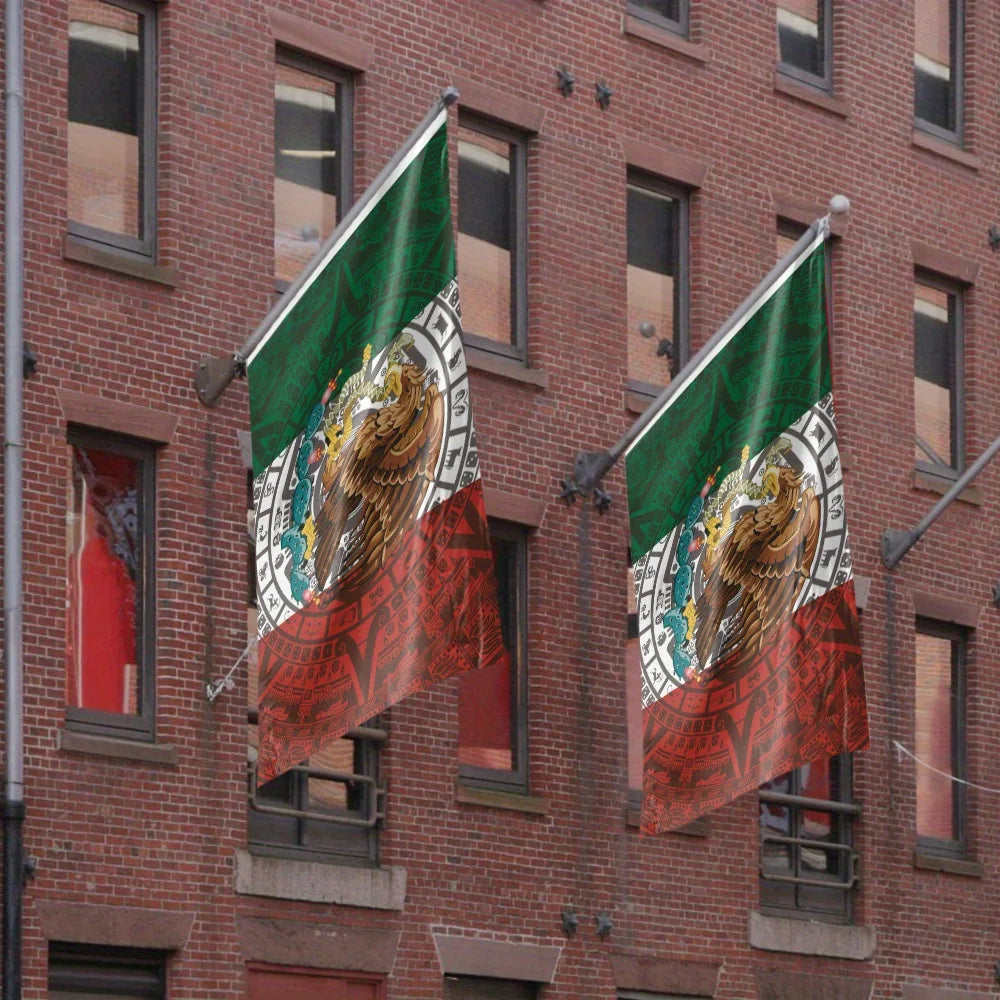 Aztec Eagle Calendar Decorative Flag