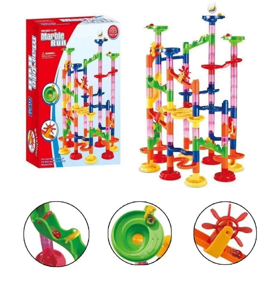 DIY Marble Run Building Blocks Set