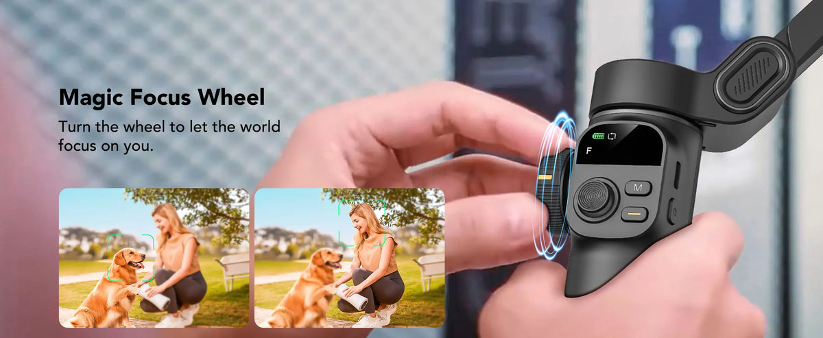 3-Axis Smartphone Gimbal Stabilizer with Built-in Extension Pole and LED Display