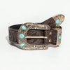 Vintage PU Leather Belt with Carved Buckle for Women