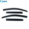 Three black smoke window deflectors for Honda Fit/Jazz hatchback vehicles.