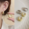 Boucles d'oreilles en anneaux dorés vintage et épais pour femmes