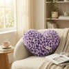 Leopard Print Heart-Shaped Plush Cushion