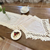 Handcrafted Macrame Lace Table Runner with Tassels – Beige