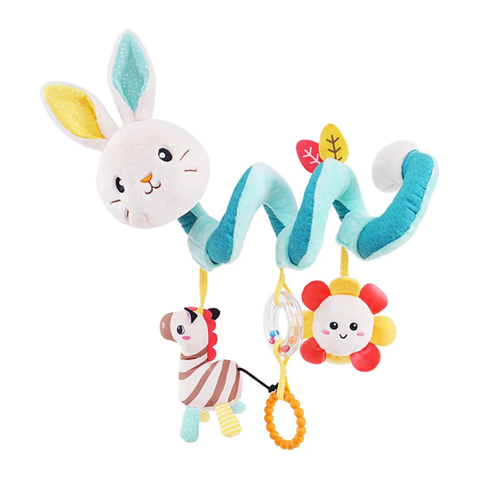 Soft Car Seat & Stroller Toy Set with Mirror, Crinkle, and Squeaky Sounds