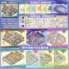 A collection of seven different themed sticker books or albums for DIY scrapbooking and interior design projects.