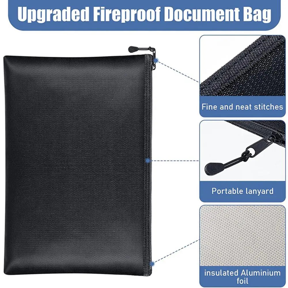Fireproof and Waterproof Document Bag for Valuables