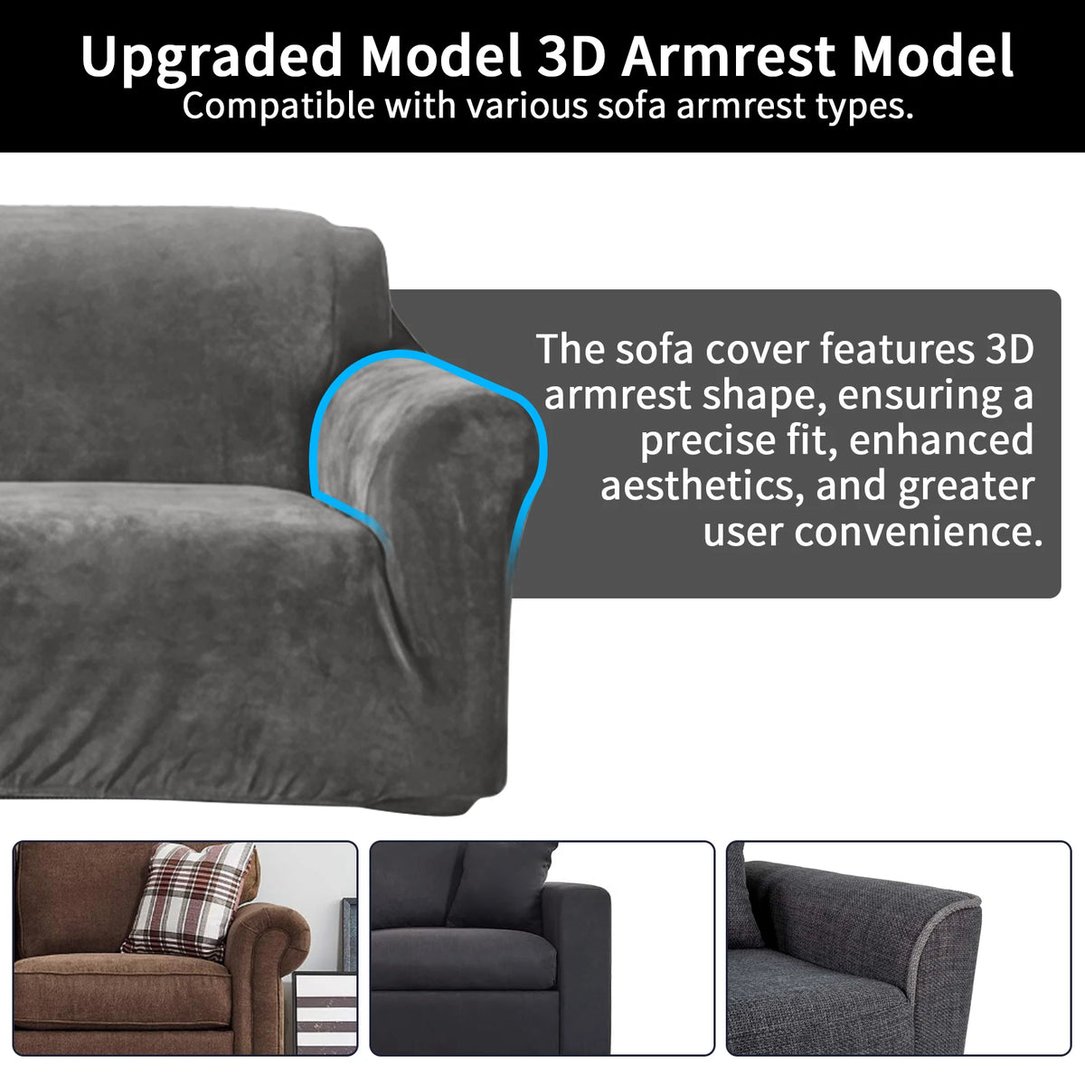 Stretch Velvet Non-Slip Sofa Cover for L-Shaped Couches