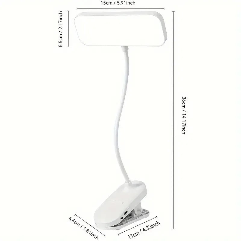 Clip-On LED Desk Lamp with Rechargeable Battery