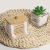 Transparent Cotton Swab & Toiletry Storage Box with Bamboo Lid