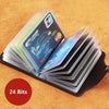 Compact Leather Card Holder Wallet with 24 Slots
