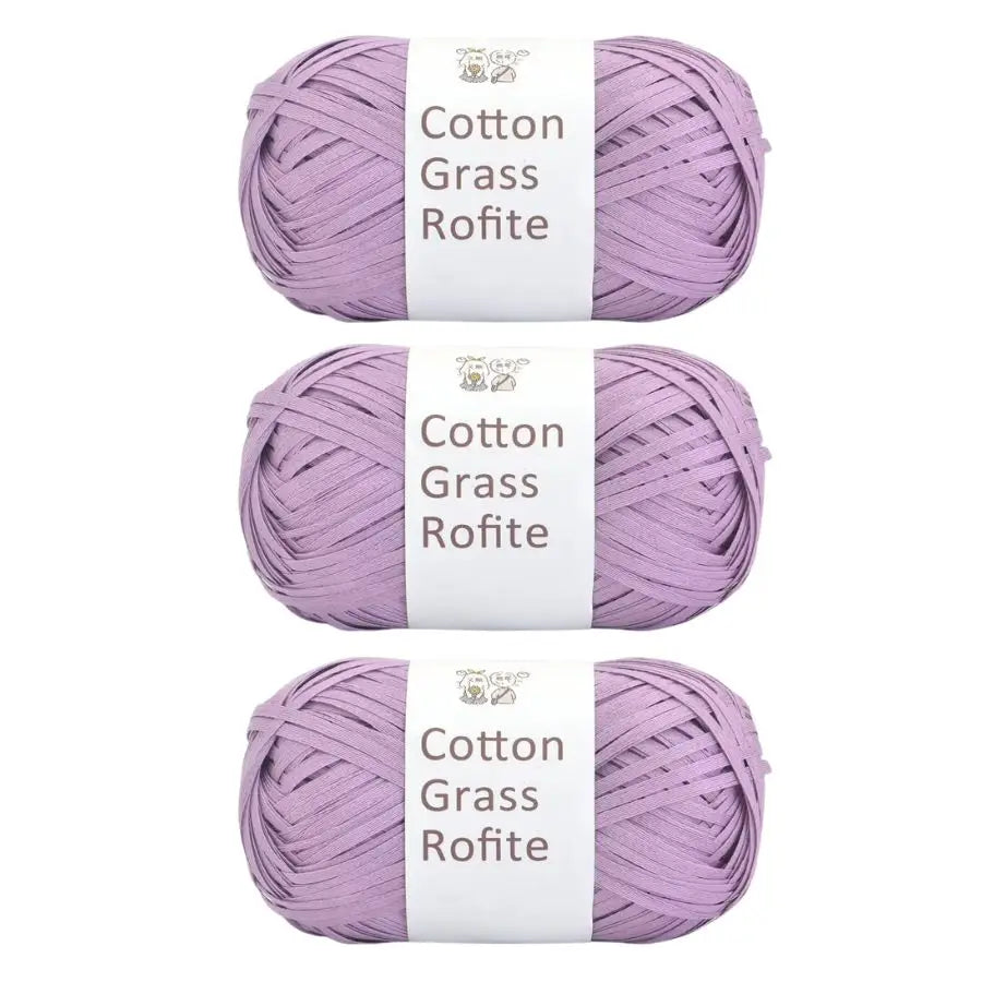 Natural Cotton Raffia Yarn – 3 Ball Set for Crochet, Knitting & Crafting