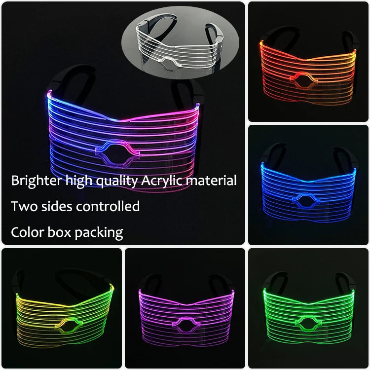 LED Glowing Glasses and Bowtie Set for Cosplay and Parties