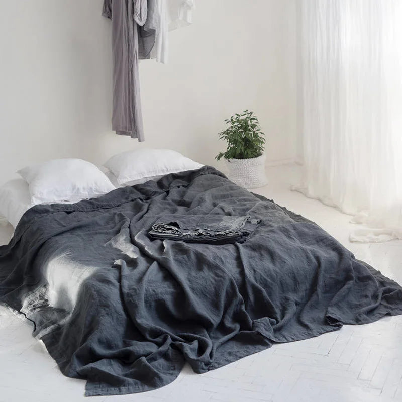 Stone Washed French Linen Flat Sheet – Breathable & Naturally Cool
