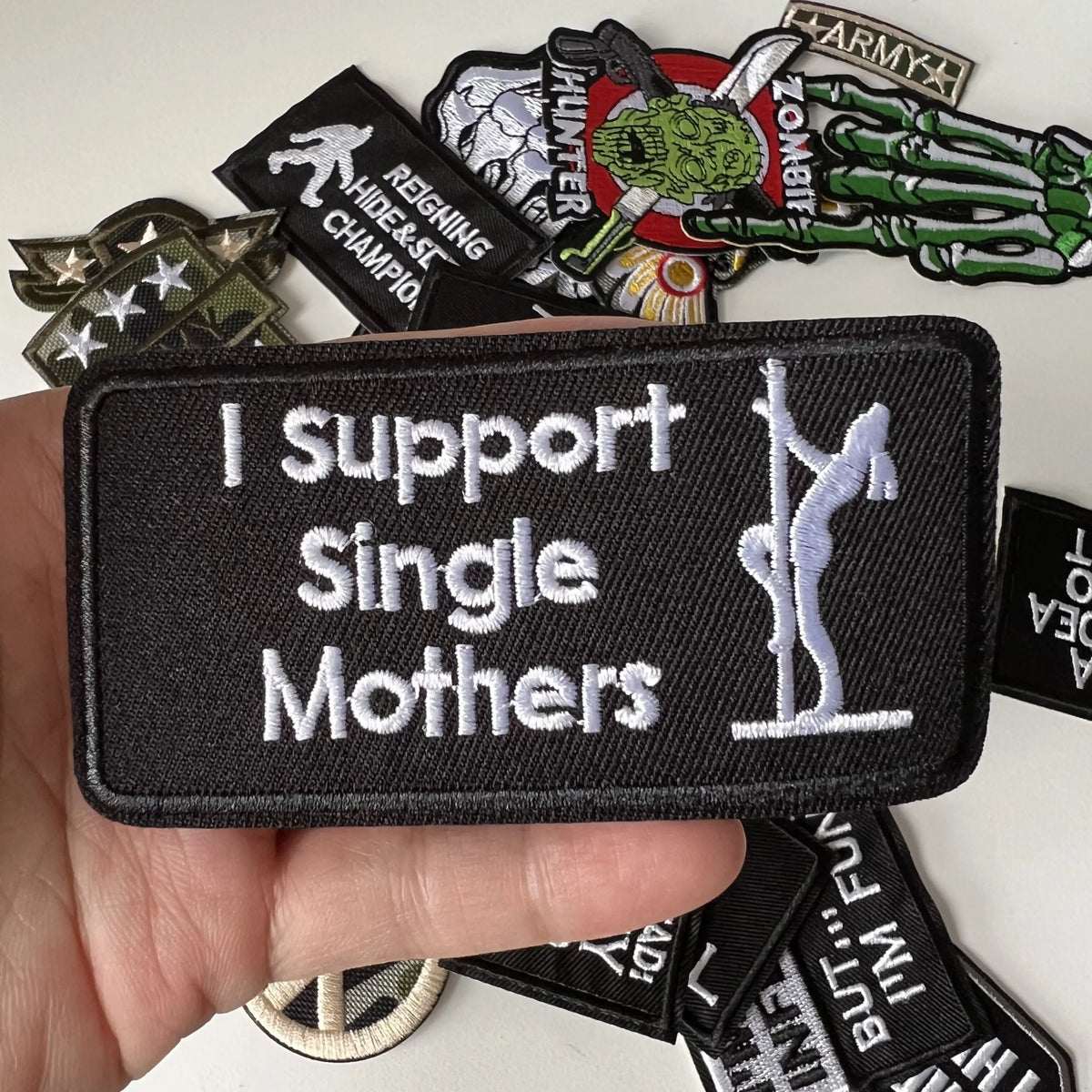 Tactical Military Iron-On Patch with Slogan – Embroidered Badge for DIY Clothing