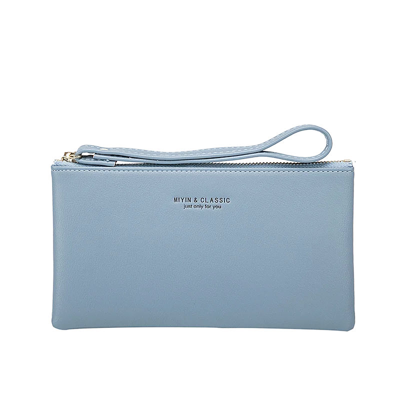 Slim PU Leather Zip-Around Wallet with Card and Phone Pockets