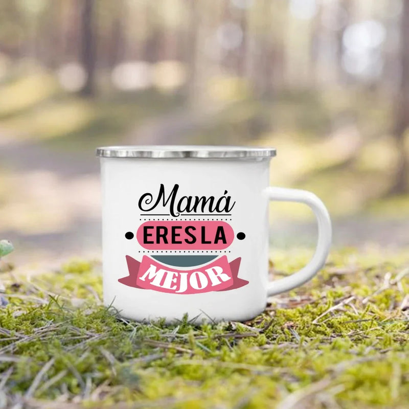 Mug de Camping en Émail « Meilleurs Parents »