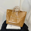 Clear PVC Tote Bag with Letter Print