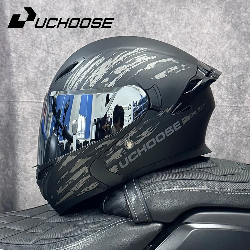 Modular Flip-Up Motorcycle Helmet with Removable Chin Guard