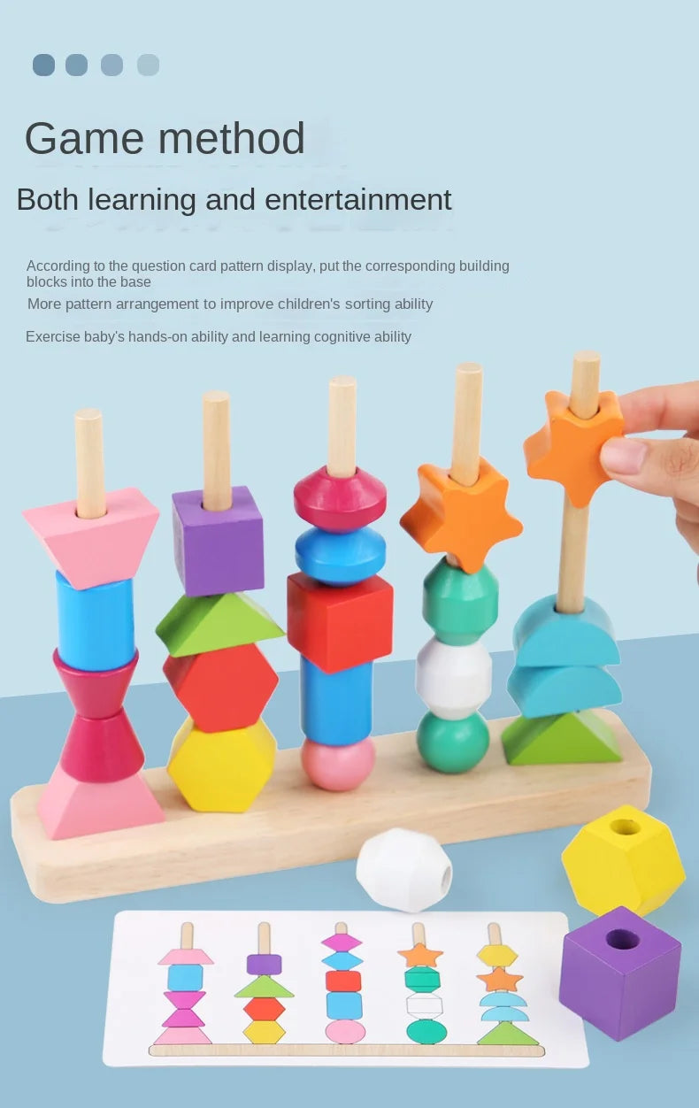 Montessori Wooden Color & Shape Matching Puzzle for Toddlers
